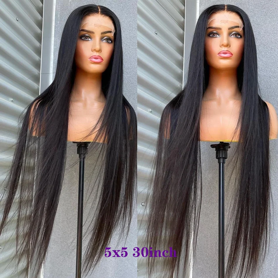 Noble Straight Wave HD Transparent Brazilian Virgin 5X5 Lace Wigs 13x4 Human Hair Lace Frontal Wigs Full Lace Human Hair Wigs