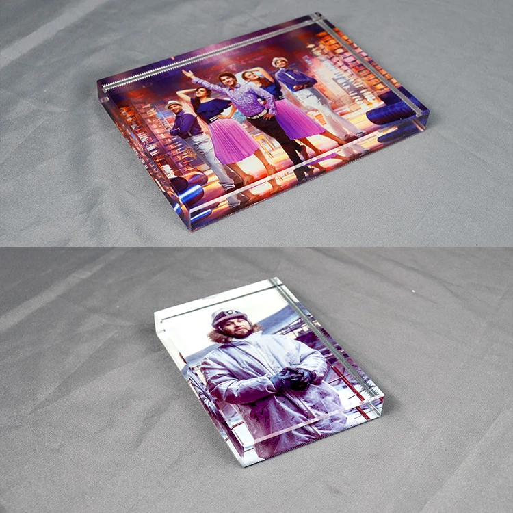 Sublimation Blank Glass Crystal Photo Frame Home Decoration High Quality Sublimation Glass Clock Frame with Stand