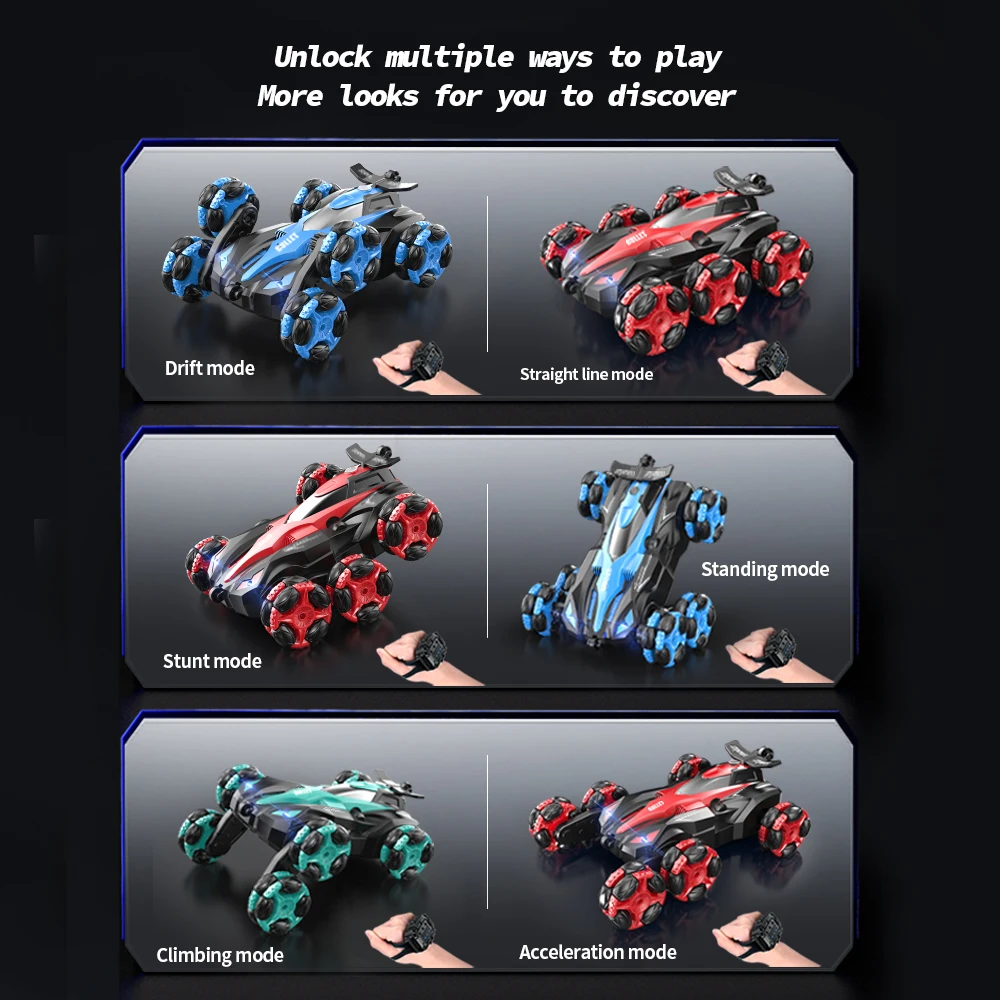 Huiye Single Rc Stunt Car High Speed Six Wheel Remote Control Drift Vehicle Cool 360 Degree Rotation Rc Car Toys For Adults Kids