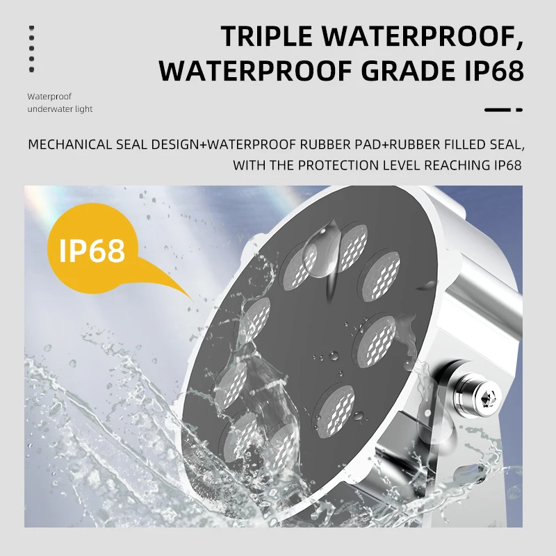 high quality DC24V Pool lights led underwater RGB light waterproof IP68 boat DMX512 swimming pool light