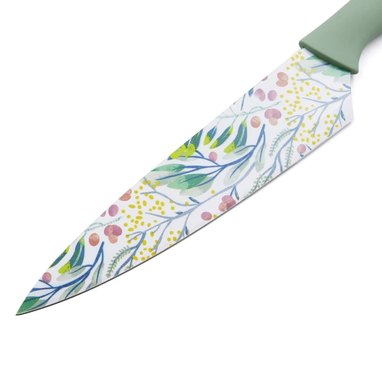 Spring Vibe Non-stick Stainless Steel 8 Inch Carving Knife with Ergonomic PP and TPR Handle