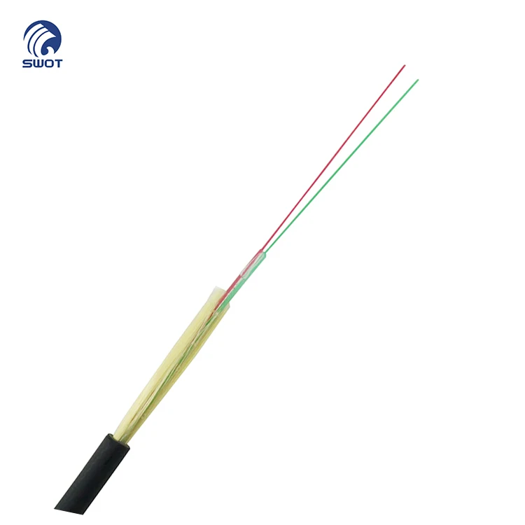 outdoor or indoor up to 2 core aramid yarn G652D round fiber optic cables