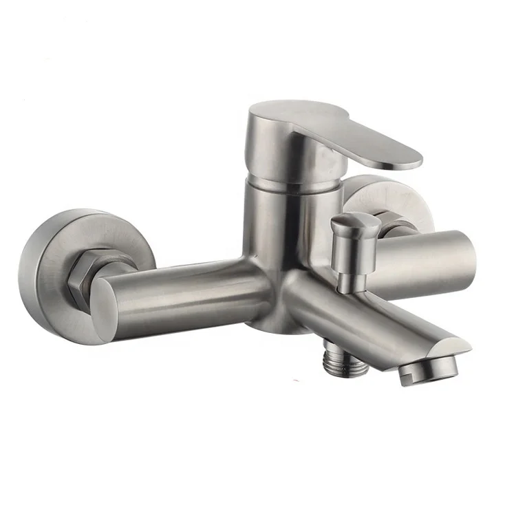 bathroom shower faucet 304 stainless steel brushed shower taps Bathroom accessories hot and cold shower mixers