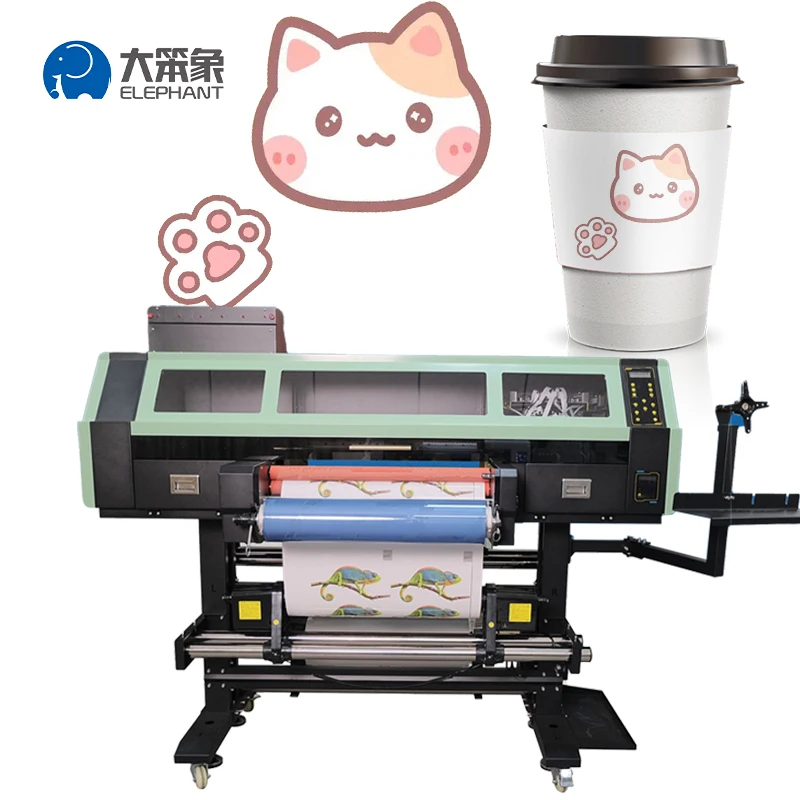 3 pcs I3200 head 60cm uv dtf printer Machine Printing AB Glue Sticker Roll To Roll uv dtf printer With Laminator