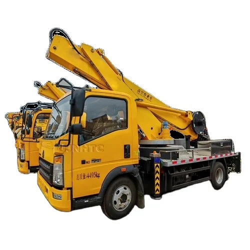 HOWO Truck Mounted Aerial Telescopic Bucket Truck Boom Lift Aerial Man-lift Work Platform Truck