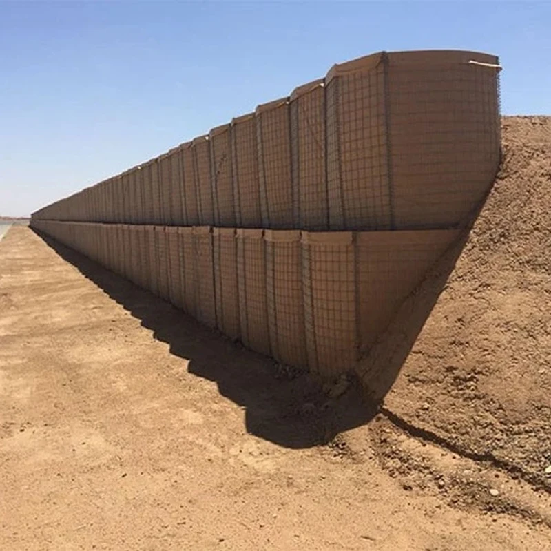 Defensive barrier flood protection wall sand container