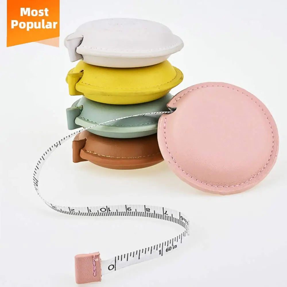 Модная горячая штамповка логотипа круглой формы многоцветная Мини Милая кожаная рулетка