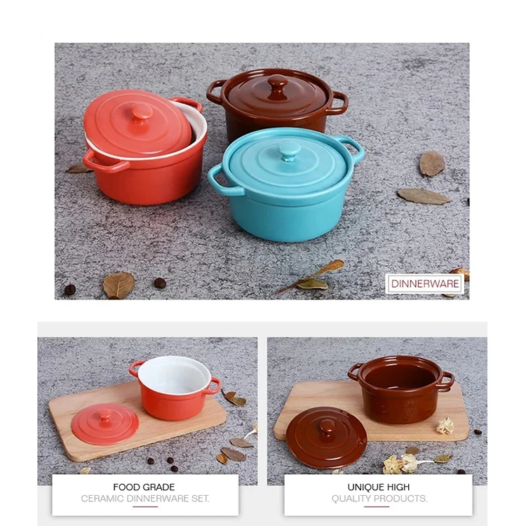 chaozhou porcelain factory 11cm cooking soup ceramic pot with lid
