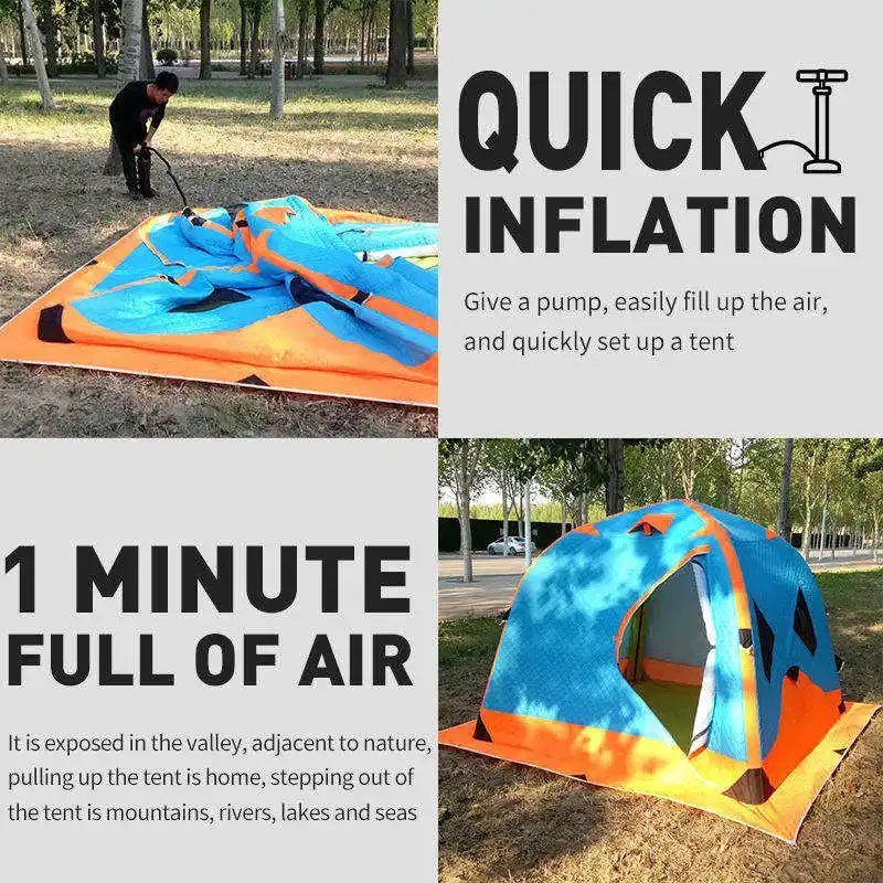 ice Fishing Tent ice Fishing shelter Insulated 5-8 Person Hexagonal Warm and Thickened Ice Fishing Tent with Chimney Vent