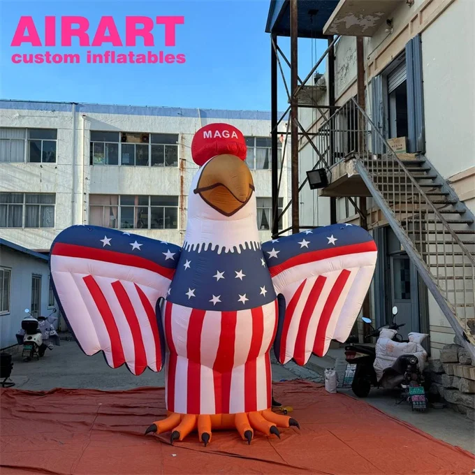 Promotion Giant inflatable eagle, animal model inflatable eagle with hat
