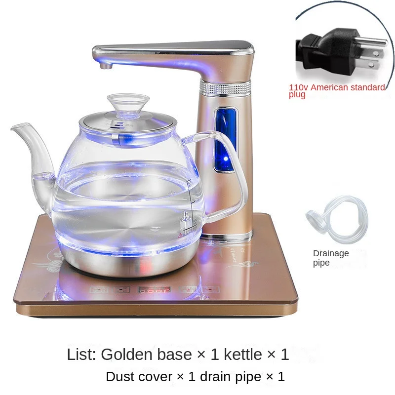 New Arabic custom 1L large capacity double wall vacuum thermos tea coffee pot glass inner plastic hot water kettle with LED lid