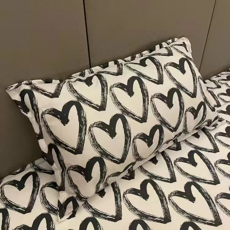 Factory Supplier Wholesale High Quality Black Pillow Cases 100% Cotton Printed Bedding Neck Cover for Home Hotel