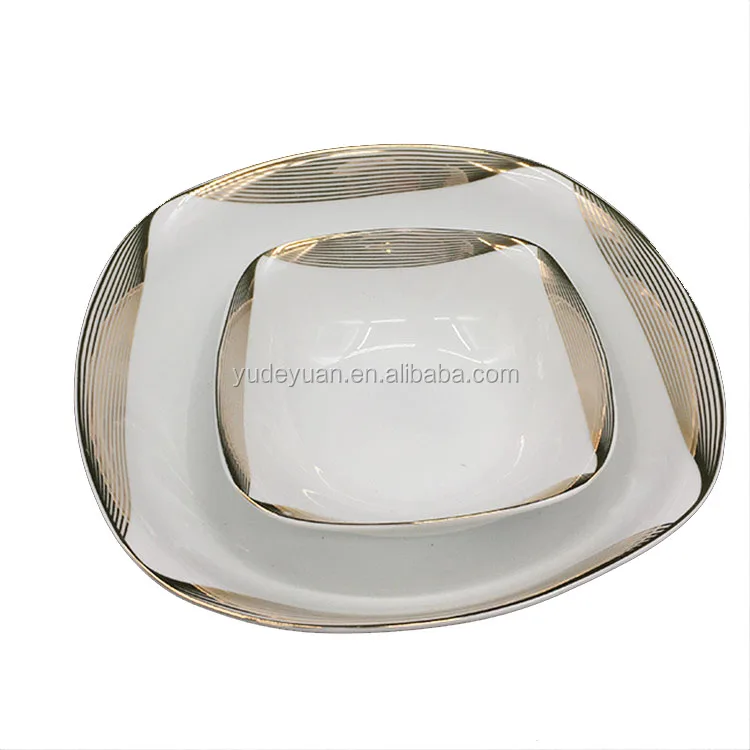 66 шт., набор роскошной посуды квадратной формы из фарфора