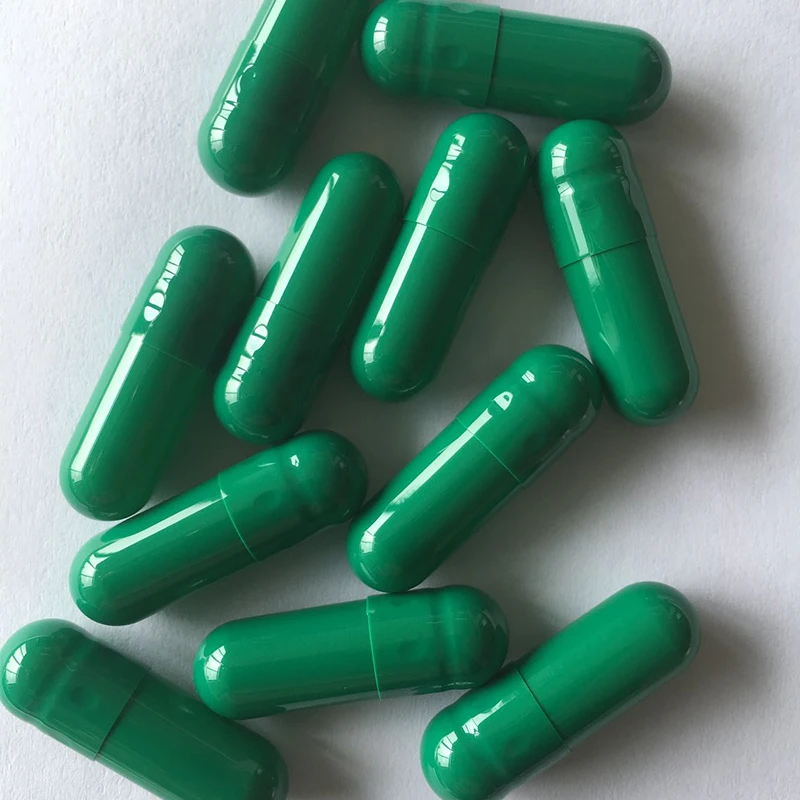Size 00 0 Green Halal Empty Pill Capsules