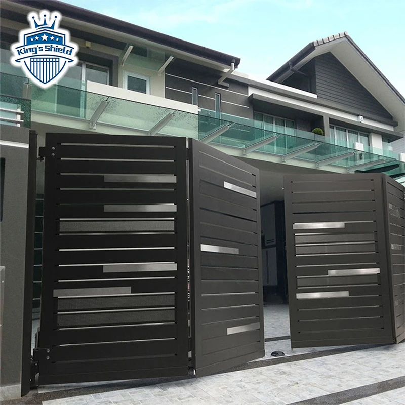 Outdoor automatic 4 leaf metal folding gate sliding gate bi folding anti theft gate