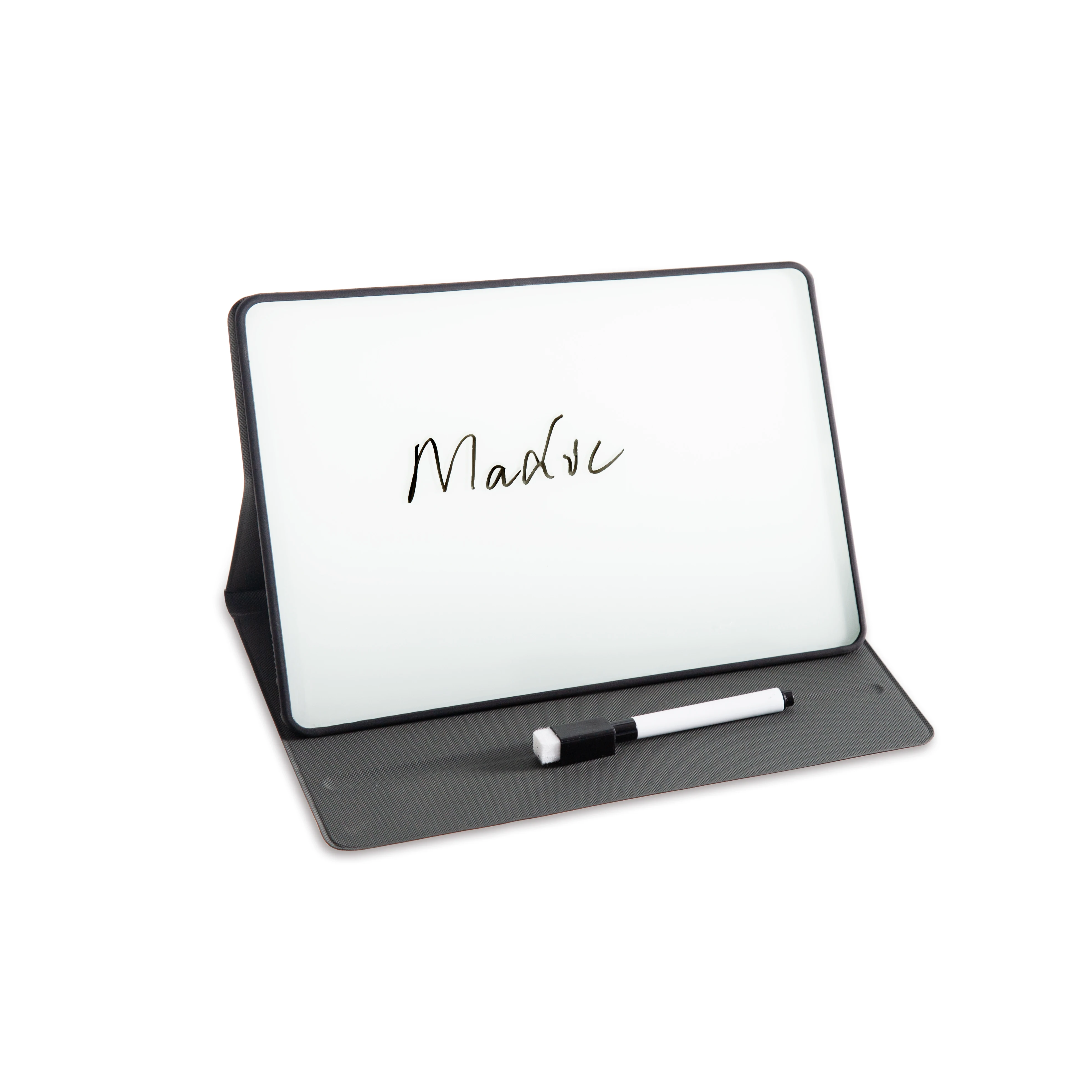 Portable Magnetic Glass Board With Stand Dry Erase Repeatable Erasable Notebook Whiteboard