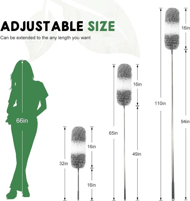 Microfiber Feather Dusters With Replaceable Bendable Head Cleaner Duster Tool For Ceiling Fan Home Kitchen Gadgets