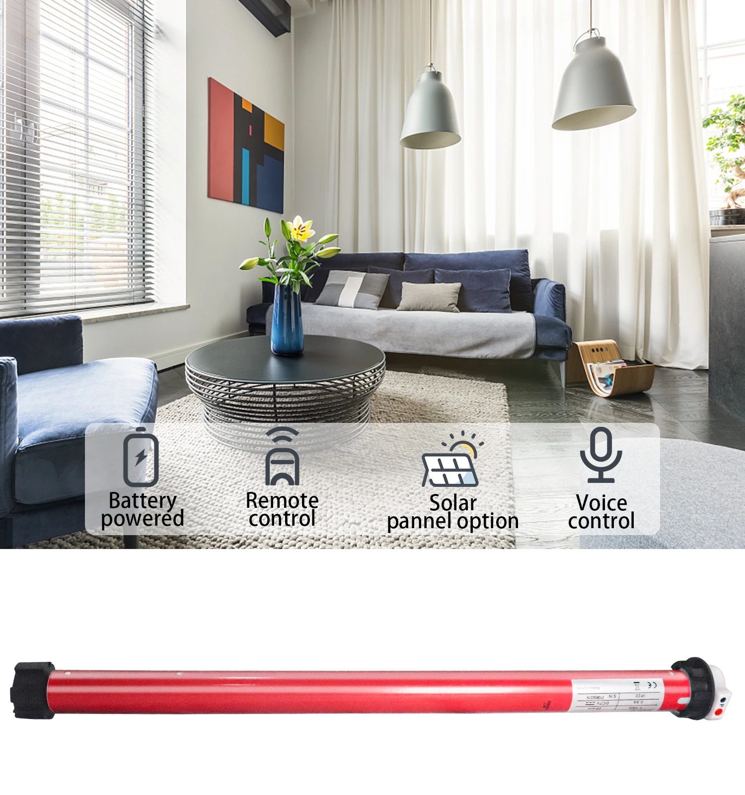 Automatic battery operated cordless roller binds tubular motor wholesale price