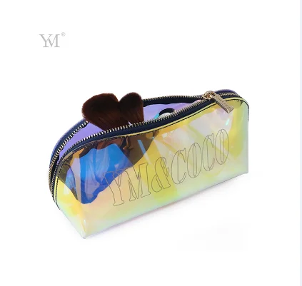 Eco-friendly  Cosmetic Bag Makeup Storage Bag cosmetic pouch Lady Laser TPU Transparent Waterproof Toiletry Bag