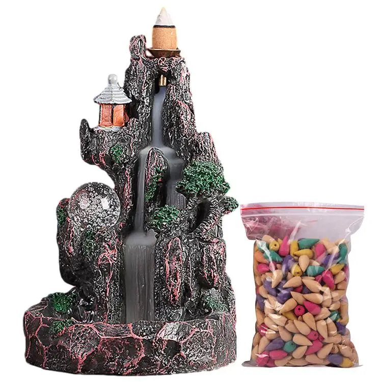 
Backflow Incense Burner Waterfall Incense Holder Home Decoration High Mountain Flowing Water Creative Home Decoration Sandalwood 