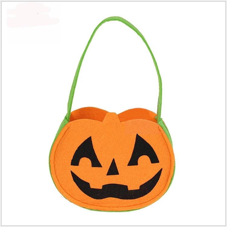 New style good quality halloween pumpkin non-woven hand-held bag decoration pumpkin candy bag