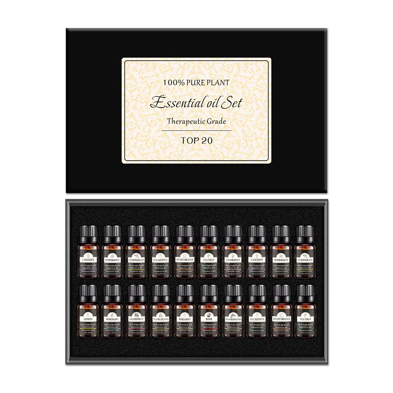 OEM 100% Pure Natural Organic French Manufacturer Diffuser Necklace Essential Oil Extraction 20pcs Of Essential Oil Set