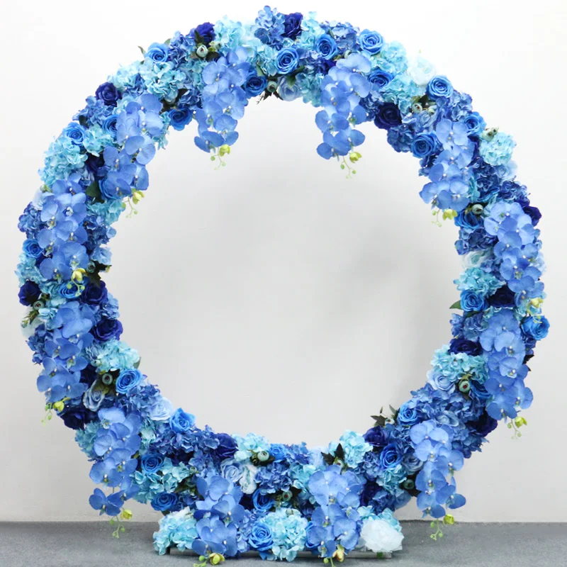 120cm artificial butterfly orchid flower row + iron arch stand set decor wedding backdrop