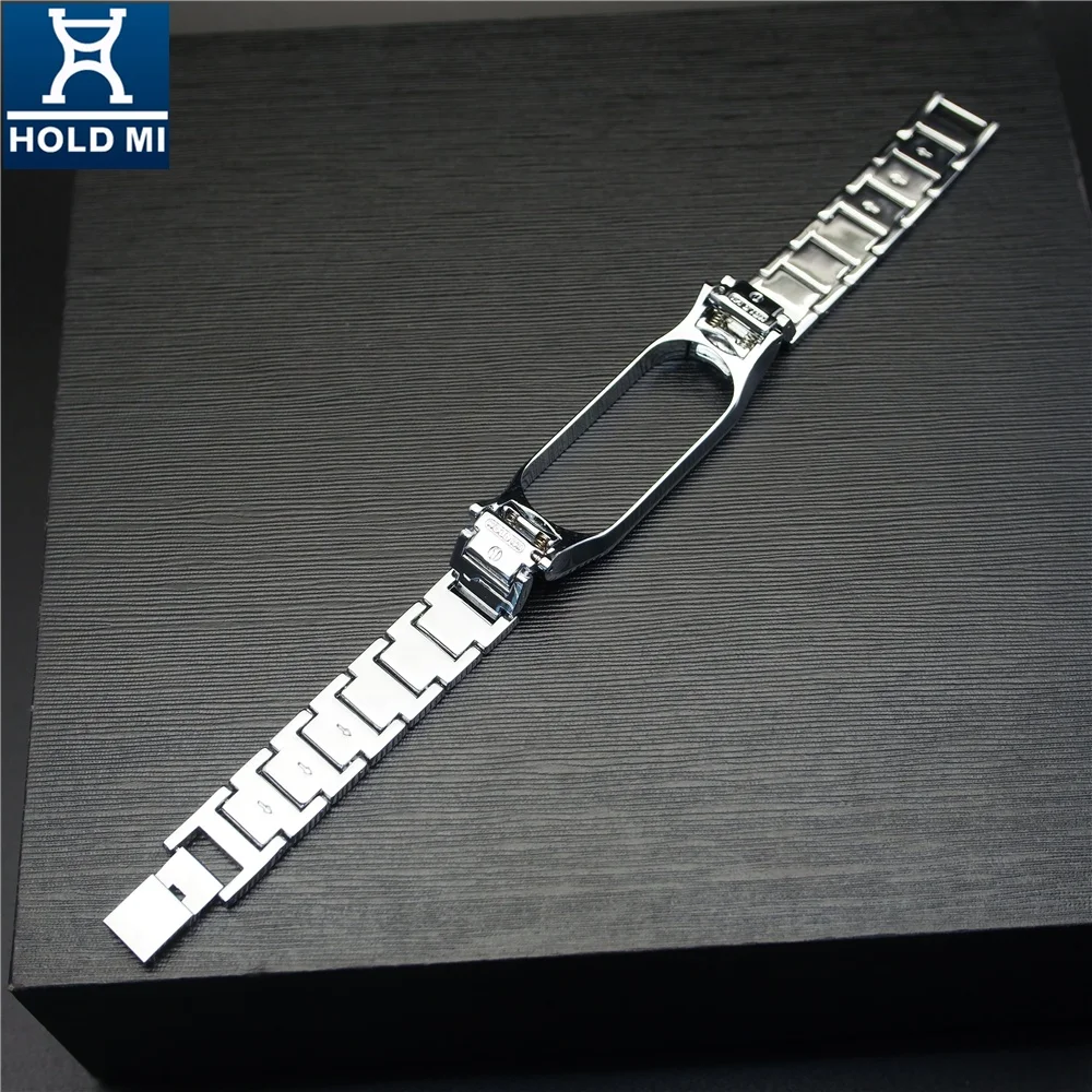 Replacement Strap Band Silver Color for Xiaomi Wristwatch Miband 4 Strap Hold MI Stainless Steel Avengers Logo Case Design 43048