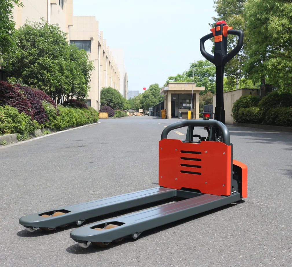 industrial 1.5Ton full battery charger pallet forklift truck straddle narrow fork small electric pallet truck