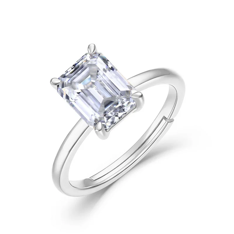 Распродажа изящное 925 Серебряное кольцо с бриллиантом изумрудное вырезанное льдом VVS Moissanite для женщин свадебные украшения помолвки