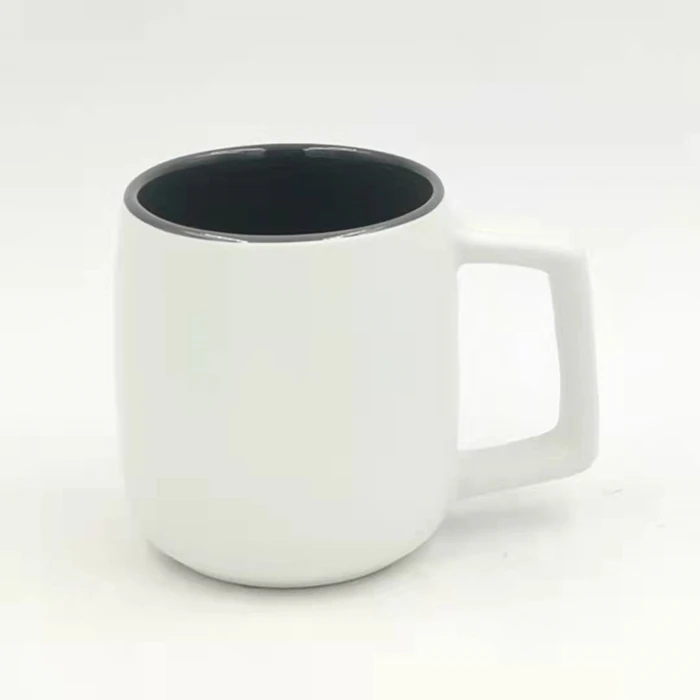 Wholesale Coffee Mugs Custom Inner Color Ceramic Mug With Square Handle
