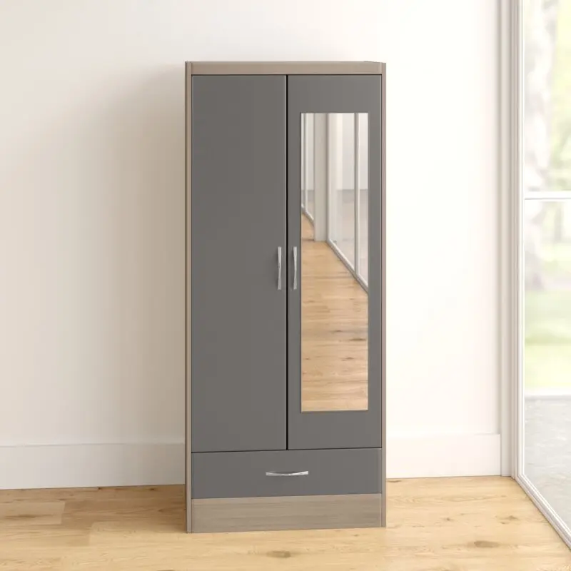 Cheap 2 Door 3 Drawer Wardrobe Closet Armoire Storage Cabinet Bedroom Furniture Armoire Closet Wardrobe