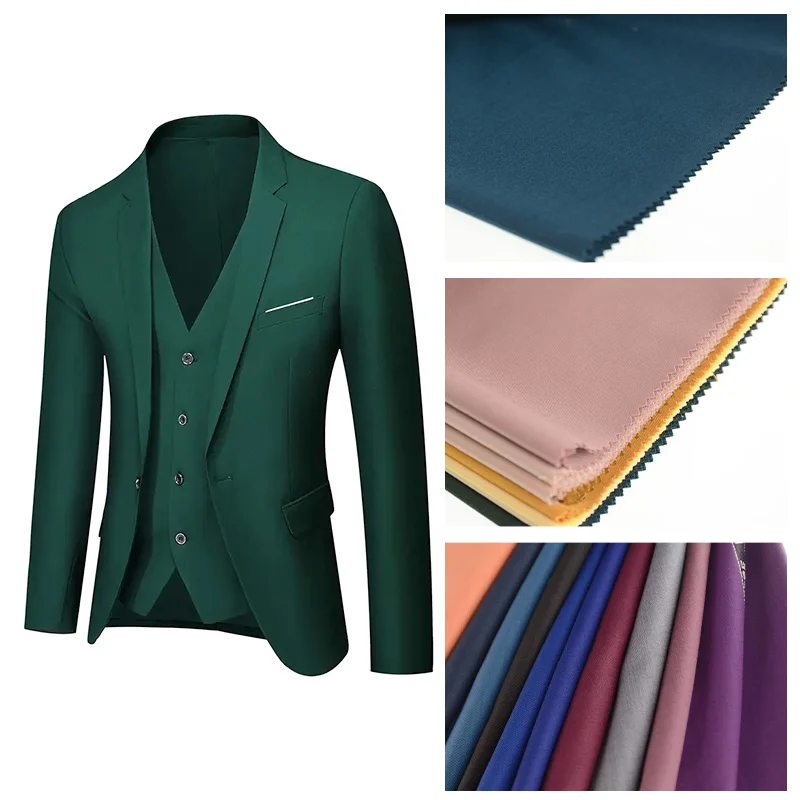 2024 New Style Wholesale High Quality China Factory 350G/M Fancy Suiting Plain Tr Suiting Fabric for Man