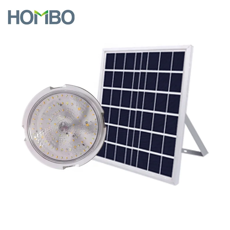 HOMBO Easy Installation Surface Mounted Indoor Outdoor LED Solar Ceiling Light With Remote