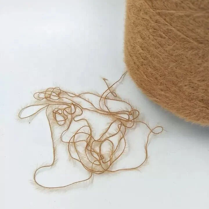 Imitated Mink Yarn Nm12 1.3CM dull 100% soft elastic nylon feather yarn fancy knitting yarn for sweaters cardigans shawl