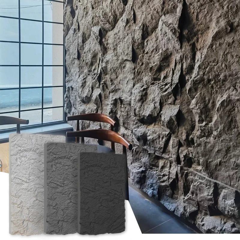 Hot Sale Beautiful Design Polyurethane Faux Rock Waterproof Background Exterior Decorative Wall Panels Pu Stone Wall Panels