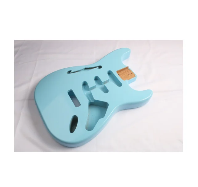 Musoo Unfinished Electric guitar Alder wood Guitar body top quality guitar part F hole