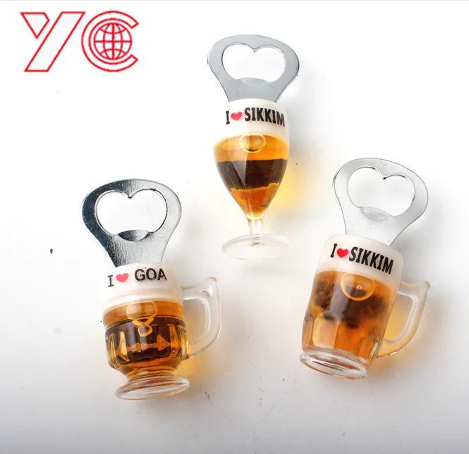 
New Products india sikkim creative acrylic opener beer bottle opener fridge magnet 