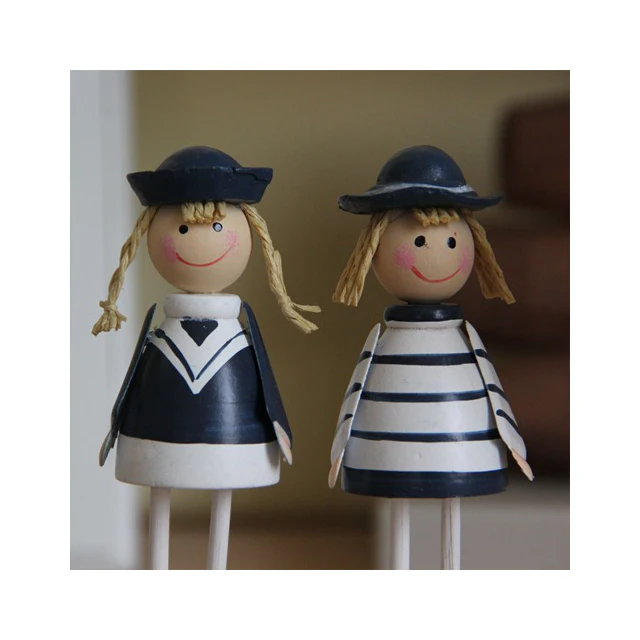Handicraft Furnishing Articles Wooden Navy Hanging Foot Doll Ornaments (Sitting/Standing)  C100