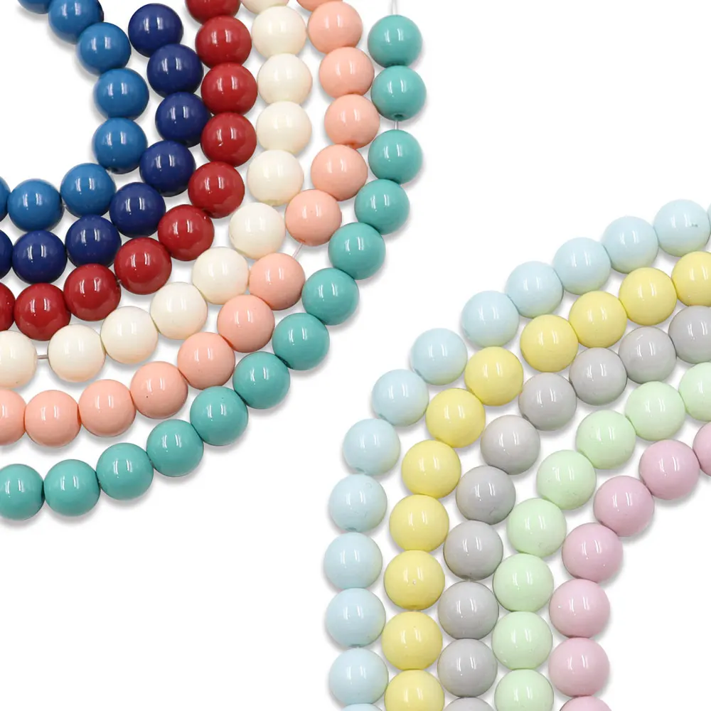 Wholesale 10mm Gem Colors Glass Beads from China Manufacturer Blue Black Pink round Beads for Jewelry Making Decoration Size