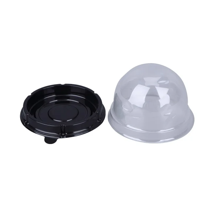 
Disposable Plastic Cake Container Boxes For Cup Cake Clear Gift Pastry Packaging Round Clear Plastic Dessert Box 