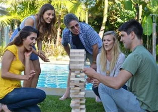 Outdoors Garden Yard family game tipsy tower drinking game wooden tower stacking giant tower game