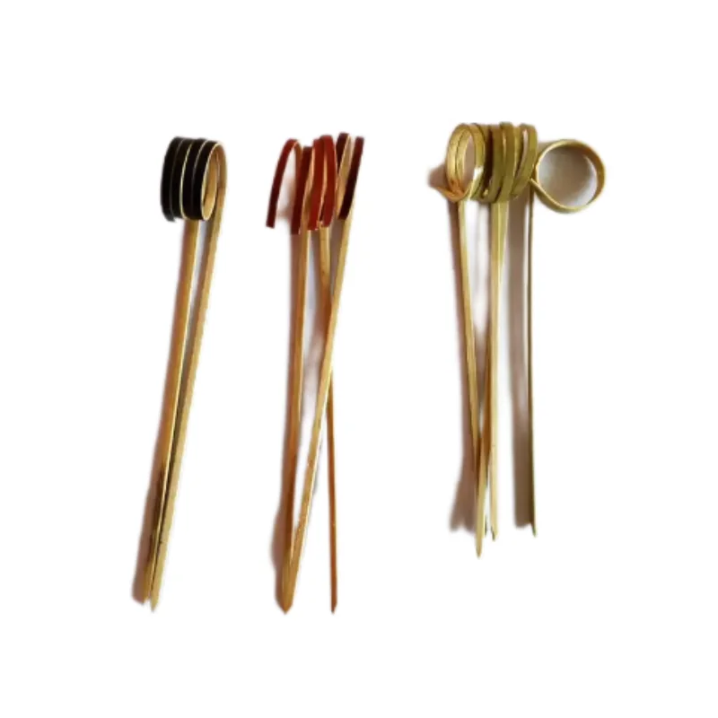 9cm knot shape red color bamboo skewer