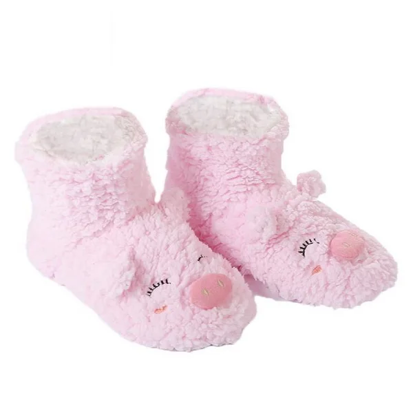 Sherpa Plush Fleece Lined Slipper Bootie Socks with Non Slipper Grippers