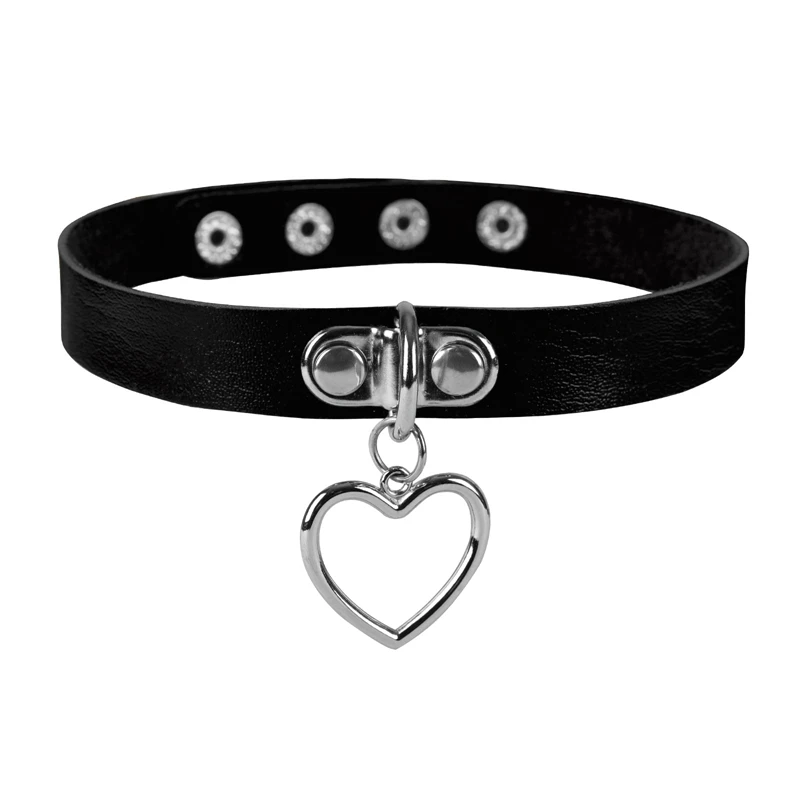 Women Leather Harness Black Collar Choker with Chain Leather Choker Punk Goth  Neck Jewelry for Party Night Show