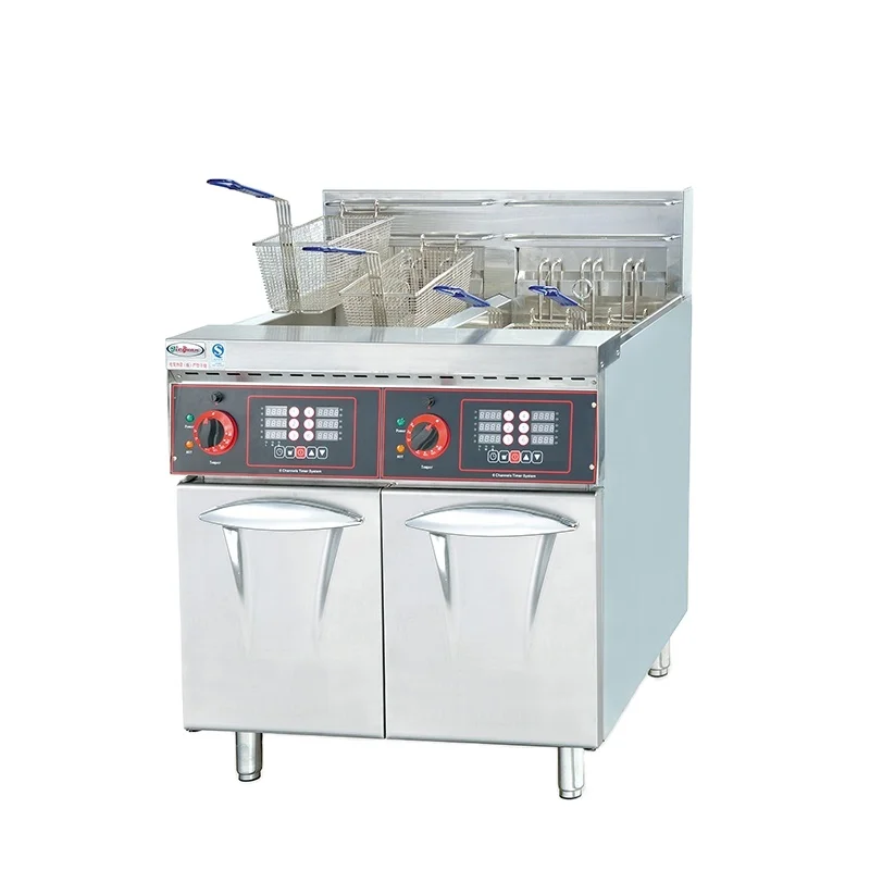 Vertical Electric commercial Deep Fryer with 6-Channel Timer CE  certificate