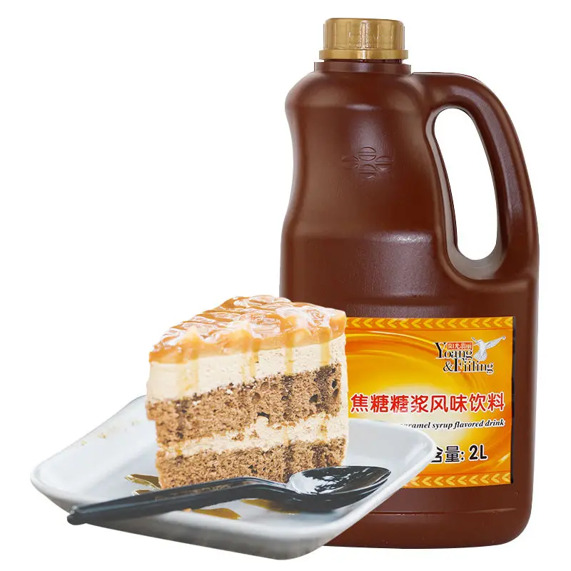 2L bottle package bubble tea filling bakery topping caramel flavor syrup