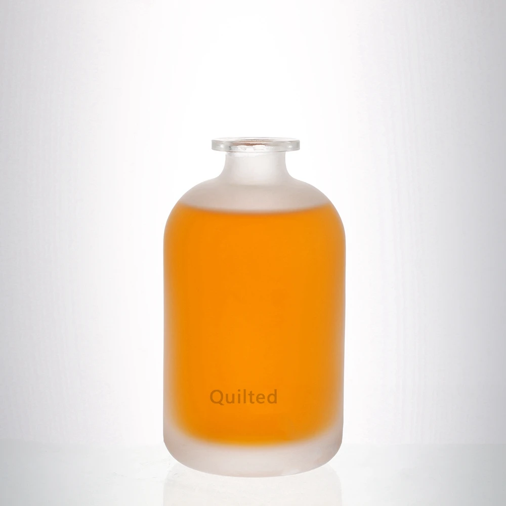 Cheap  250ML 500ML Clear/Frosted Juice Drink Glass Bottle with Wood Crok