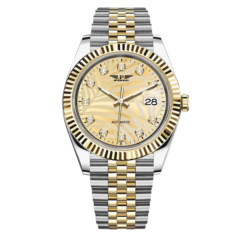 Factory price mens 41mm design luxury classic stainless steel strap date automatic mechanical custom mens wristwatches