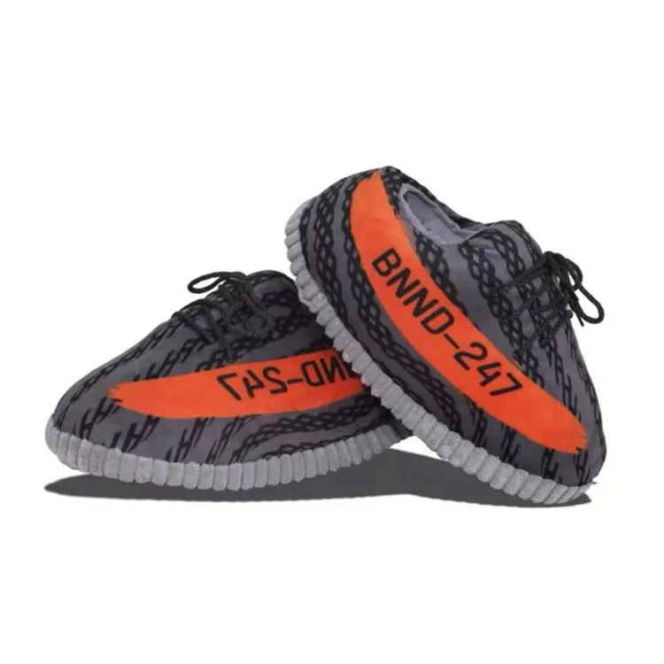  Готов к отправке средний размер плюшевые унисекс кроссовки yeezy теплые комнатные тапочки для женщин и